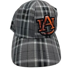 Auburn Tigers NCAA Plaid Baseball Cap Hat Men Adjustable Orange AU Logo‎